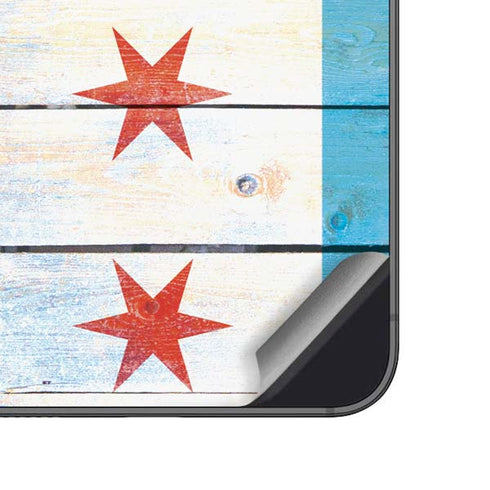 Chicago Flag Light Wood Galaxy A14 5G Skin